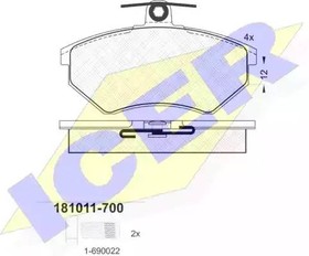 181011-700, 181011-700_колодки дисковые передние !\ Audi 80, VW Golf/Passat 1.4-2.6i/D 88-04