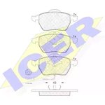 181396, Колодки тормозные VW Golf 4 передние =GDB1403 ICER