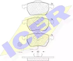 181396, Колодки тормозные VW Golf 4 передние =GDB1403 ICER