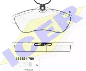 181451700, Колодки тормозные Citroen C3 02- передние ICER