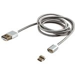 CC-USB2-AMUCMM-1M, Кабель; магнитная,USB 2.0; вилка USB A,вилка USB C; 1м; белый