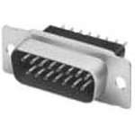 749014-1, PLUG ASSEMBLY, SIZE 1, 9 POSN, VERTICAL, W/ GROUNDING INDENTS & CLINCH ...
