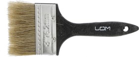 LOM Кисть плоская, натуральная щетина, пластиковая рукоятка, 3", 75 мм 1818215
