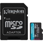 Micro SecureDigital 64Gb Kingston Canvas Go Plus UHS-I U3 A2 + ADP (170/70 MB/s) ...