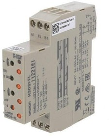 Фото 1/4 H3DS-FL, H3DS Series DIN Rail Mount Timer Relay, 24 → 230 V ac, 24 → 48V dc, 1-Contact, 0.1 s → 12h