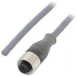 AR0300100 SL358, Соединительный кабель; M12; PIN: 3; прямой; 5м; вилка; 250ВAC; 2,7А