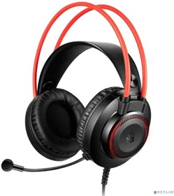 Фото 1/10 Гарнитура игровая A4TECH Bloody G200S, для компьютера, мониторные, проводные, черный / красный [g200s usb/ black +red]