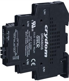 DRD24D06R, Solid State Relays - Industrial Mount 6A 240VAC Out, 4 to 32DC In 18mm Dual UL