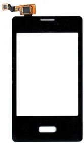 Фото 1/2 Сенсорное стекло (тачскрин) для LG E400 Optimus L3 черный