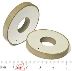 Пьезоэлемент ультразвуковой, размер 35xd13x5, форма кольцо, частота 400кГц, марка материала PZT841