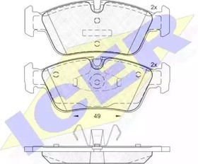 Фото 1/3 181698, Колодки тормозные BMW E87/E90 15 передние ICER