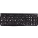 Клавиатура Logitech K120 черная, офисная, 104 клавиши, защита от воды ...