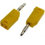Z027 2mm Stackable Plug YELLOW, Штекер Z027 2 мм, составной штекер, желтый, Ф2 мм