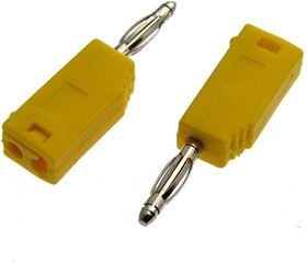 Z027 2mm Stackable Plug YELLOW, Штекер Z027 2 мм, составной штекер, желтый, Ф2 мм