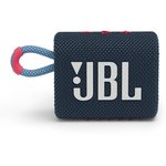 Динамик JBL Портативная акустическая система JBL GO 3 синяя/розовая