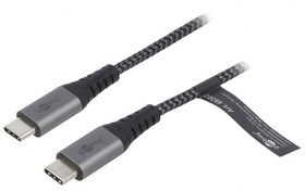 49303, Кабель; USB 2.0; с обеих сторон,вилка USB C; 2м; 480Мбит/с
