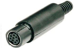 KLS1-294-F-08-B, Разъем mini DIN гнездо 8pin пластик на кабель