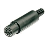 KLS1-294-F-06-B, Разъем mini DIN гнездо 6pin пластик на кабель