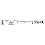 1487587-1, Cable Assembly USB 1m USB 2.0 Type A to USB 2.0 Type B 4 to 4 POS M-M ...