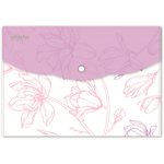 Папка-конверт на кнопке А5, 180мкм, Flower Dreams ассорти, 6 шт.уп