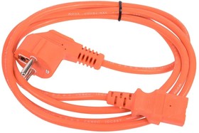 Фото 1/8 Кабель VCOM Шнур (кабель питания) VCOM CE021-CU0.75-1.8M-O, S22C13, (Schuko - C13), 10А, 3*0,75, оранжевый 1,8 м (870226)