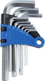 Набор шестигранных ключей TUNDRA CrV, 1.5 - 10 мм, 9 шт. 2354391