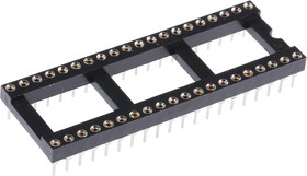 Фото 1/2 AR 40 HZL-TT, 2.54mm Pitch Vertical 40 Way, Through Hole Turned Pin Open Frame IC Dip Socket, 3A