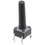 3-1825910-1, Switch Tactile OFF (ON) SPST Round Button PC Pins 0.05A 24VDC 100000Cycles 1.57N Thru-Hole Loose