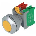 XB30-1O/C Y, Переключатель кнопочный 1 NC + NO 30мм желтый IP65 -20-60°C