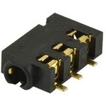 SJ-25014A-SMT-TR, Phone Connectors 2.5mm gold terminal 4 conductor 0 switch