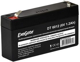 Фото 1/6 EX282944RUS, Аккумуляторная батарея ExeGate DT 6012 (6V 1.2Ah, клеммы F1)