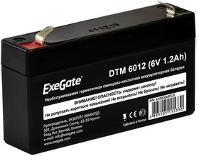 Фото 1/6 EX282945RUS, Аккумуляторная батарея ExeGate DTM 6012 (6V 1.2Ah, клеммы F1)