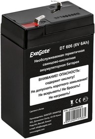 Фото 1/3 EX282950RUS, Аккумуляторная батарея ExeGate DT 606 (6V 6Ah, клеммы F1)
