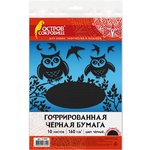 Цветная бумага А4 ГОФРИРОВАННАЯ, 10 листов, ЧЕРНАЯ, 160 г/м2, ОСТРОВ СОКРОВИЩ ...