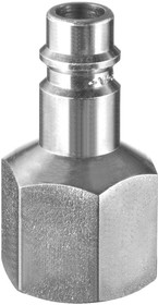 Фото 1/3 ERP 076101P2, Treated Steel Female Plug for Pneumatic Quick Connect Coupling, G 1/4 Female Threaded