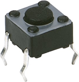 Фото 1/4 PTS645SL502 LFS, IP40 Black Button Tactile Switch, SPST 50 mA 3.5 (Dia.)mm Through Hole