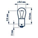 174113000, Лампа stop p22 12v 15w min10, Лампа