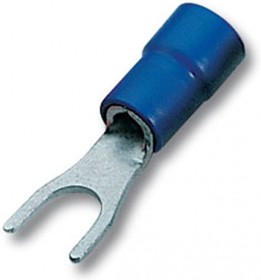 BP-U4 Изолированный поликарбонатом кабельный наконечник под винт, вилочный, синий, сечение проводника 1,5-2,5 мм2, диаметр контактного стерж