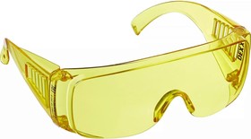 Фото 1/2 11051_z02, Защитные жёлтые очки DEXX широкая монолинза с дополнительной боковой защитой и вентиляцией, открытог