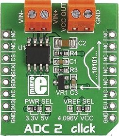 MIKROE-1893 ADC2 Click Converter Module Signal Conversion Development Kit