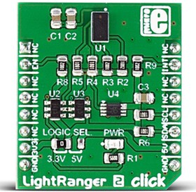 Фото 1/4 MIKROE-2509, Light Ranger 2 Click Gesture Sensor mikroBus Click Board for VL53L0X