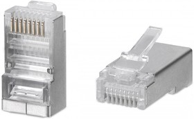 Фото 1/3 WRline WR-8P8C-5E-SH Коннектор RJ-45 под витую пару, категория 5e, экранированный, универсальный (100 шт в упак.)