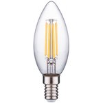 Светодиодная нитевидная лампа прозрачная, свеча С35 11Вт 4000К Е14 FAR000123