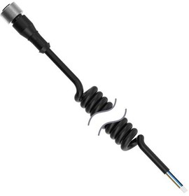 MQDC-401.7M-PUR-C, Sensor Cables / Actuator Cables Cordset A-Code M12 to Flying Leads Single Ended Coiled; 4-pin Straight Female Connector;