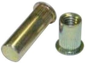 AELS8-832-80, Screws & Fasteners Atlas Rivet Nut, SpinTite, AEL, Low Profile Head, Open End, Steel, Thread Size - 8-32, 1st Grip