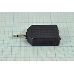 Adapter plug 3.5 mono-2 socket 6.3 mono, contacts 2C[Ni], plastic