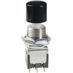 MB2061SB1W01-DA, Pushbutton Switches DPDT ON-(ON) 6A .394" DIA. CAP/BLACK