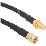 135110-04-M0.25, RF Cable Assemblies SMA Bulkhead JK/SMA STR Plug CBL 0.25MET