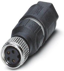 Фото 1/2 1441079, Sensor/actuator connector - Universal - 4-position - Socket straight M8 - A-coded - Insulation displacement conne ...