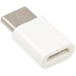 Переходник Micro USB на USB Type-C белый, европакет